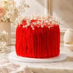 Crimson Blossom Floral Buttercream Cake